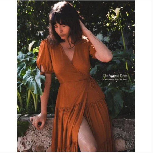 Christy Dawn Augusta Dress In Rust Brown - Picture 1 of 7